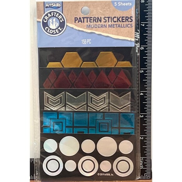 ArtSkills Crafters Closet geometric pattern Stickers Modern Metallics PA-6687 - Picture 2 of 4